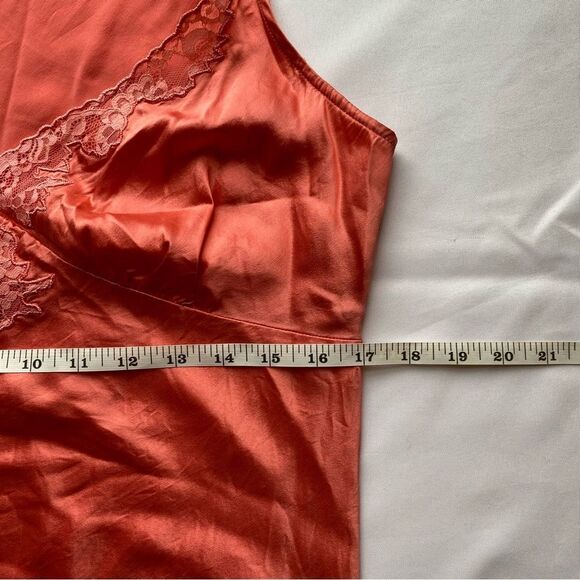 Y2K Banana Republic Coral Silk and Lace Fairycore Camisole Blouse Size 10 - Picture 12 of 13